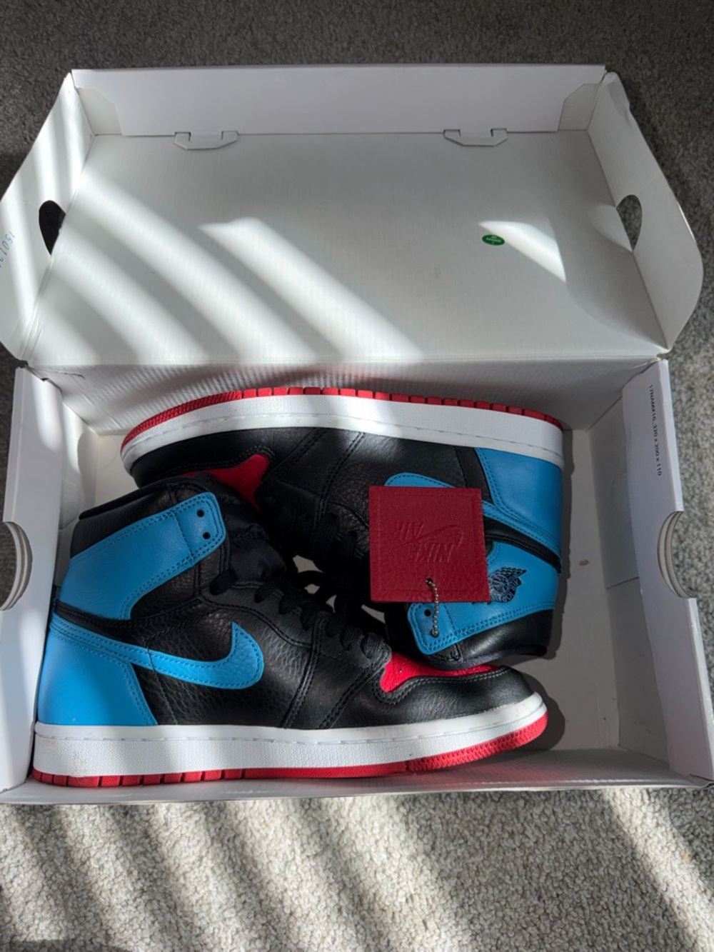 Women’s Nike Air Jordan 1 High Top Sneakers - Black/Blue/Red